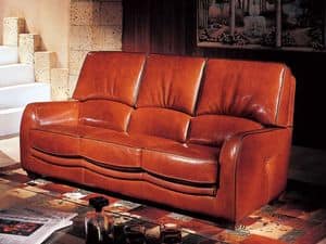 Solange, Klassischen Stil Sofa, aus Montana braunem Leder