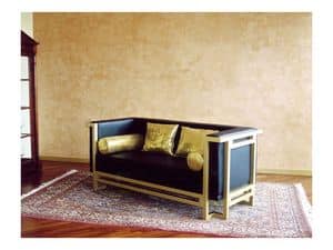 The essential, Klassischen Stil Sofa, mit berdachten in schwarzem Leder
