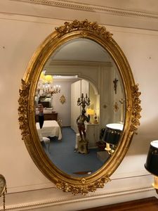 Art.825, Ovaler Spiegel mit Gold-Finish