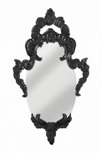 Art. AS155, Spiegel oval mit lackiertem Holzrahmen