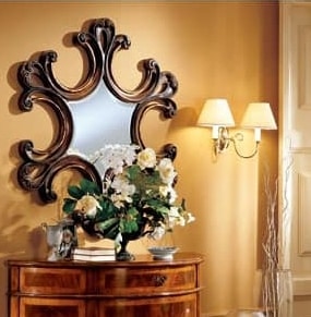 Complements mirror 862, Wandspiegel mit Rahmen aus Holz dekoriert