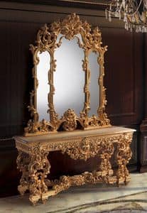 F770, Konsole und Spiegel golden, klassisch luxuris Stil