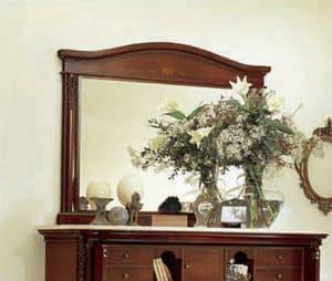 Gardenia Spiegel, Rechteckige Spiegel in Holz geschnitzt