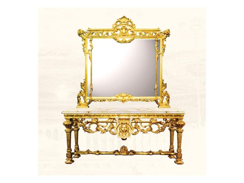 Wall Mirror art. 126/b, Große quadratische Spiegel, Stil Louis XIV