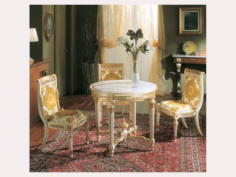 3280 CHAIR IMPERO, Geschnitzten Stuhl, gold lackiert trim