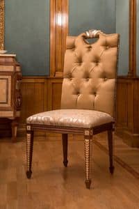 9562N, Stuhl mit gepolstertem Sitz und Rcken, um Zimmer im klassischen Luxus-Stil