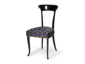 Art.190 chair, Klassischer Stuhl in Buche mit gepolstertem Sitz, für Restaurants