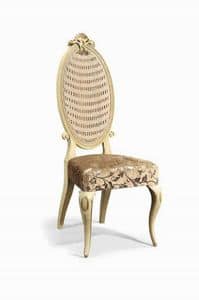 Art. 502s, Klassischer Stuhl aus geschnitztem Holz und Wiener Stroh