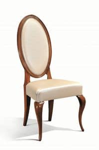 Art. 513s, Stuhl aus Holz mit ovaler Rückenlehne für Esszimmer