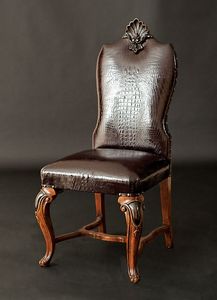 Art. 98/C Stuhl, Ledersessel, mit handgefertigten Schnitzereien verziert