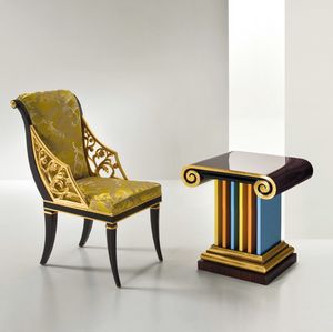 Capri CP174, Stuhl mit Armlehnen, mit goldenen Schnitzereien