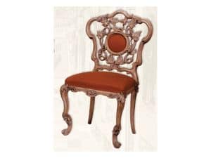 Chair art. Sari, Holzstuhl mit gepolstertem Sitz, Art-Deco-Stil