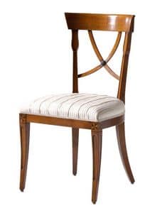 Fontainebleau VS.1237, Chair in Kirschbaum mit gepolstertem Sitz, ideal für Wohnräume im klassischen Luxus-Stil