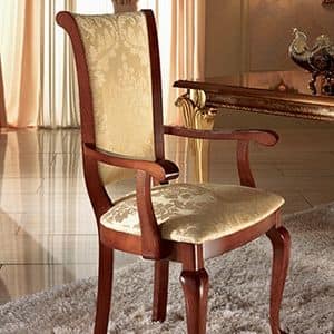 Giotto sedia, Gepolsterter Stuhl mit Armlehnen, wesentlich und anpassbare
