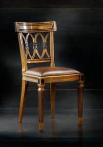Museum Art. 90.295, Klassischer Stuhl mit Sitz gepolstertem Leder, fr Hotels