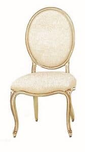 Tavernier LU.0981, Klassische gepolsterten Stuhl aus Holz mit rundem Rücken