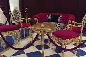 Venezia Living room, Luxus klassischen Wohnzimmer mit Blattgold -Finish