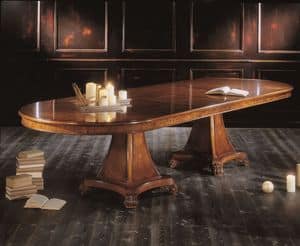 3511, Erweitern ovalen Tisch, furniert mit natrlichen Essenzen aus Esche Maser und wei Nussbaum, fr Umgebungen im klassischen Stil
