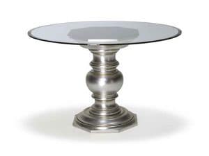 Art.137 dining table, Tisch mit runder Tischplatte aus Glas, die Struktur mit zentraler Säule