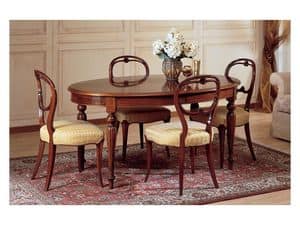Art. 281 oval table '800 Francese, Ovalen Tisch, Luxus klassischen Stil, dekoriert in Holz