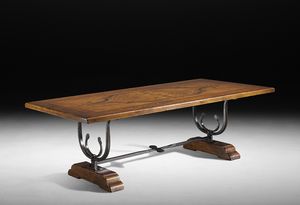 Art. 556-557 Tisch, Refektorentisch mit handgeschmiedetem Eisen