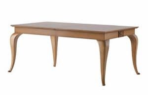 Art. CA128, Ausziehbarer Tisch aus Holz, geschnitzt, klassischen Stil