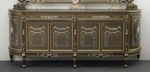 Art. L-921 K bis, Sideboard aus Holz mit 2 Tren und 6 Schubladen, floral Gold-und Silberschmuck, klassischen Stil