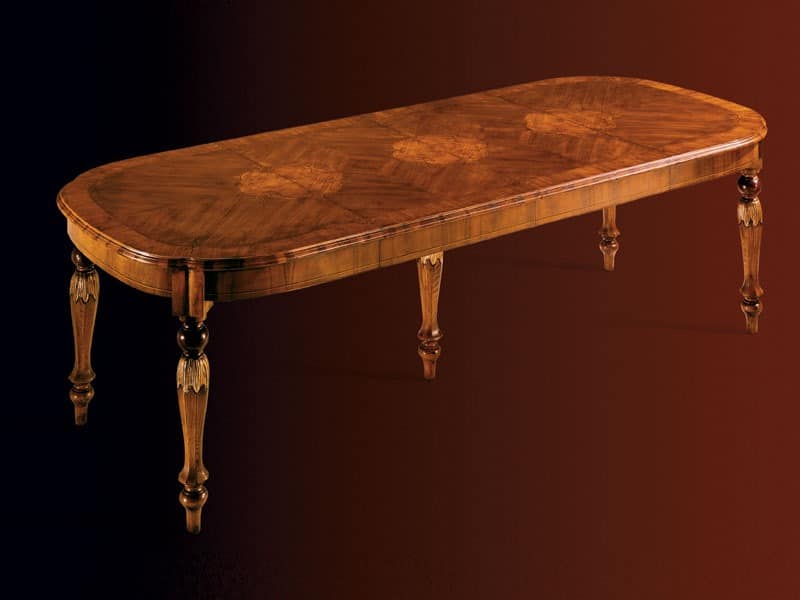 Hepplewhite table 742 extendable, Ausziehbarer Esstisch aus Holz