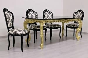Luxury gold, Luxus geschnitzt Tisch, vergoldet, Granit