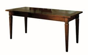 Pescaglia ME.0921.A, Rechteckiger Tisch aus Nussbaumholz, mit 2 seitlichen Erweiterungen, klassisch luxurisen Stil