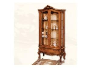 Display Cabinet art. 06, Vitrine mit Türen aus Holz, im Stil Louis XV