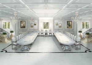 F504 Art Deco dining room, Groe Luxus-klassische Tisch im Art Deco Stil