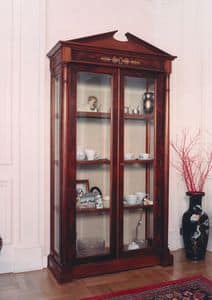 Impero Display Cabinet, Vitrinen in Mahagoni und Glas, im klassischen Stil