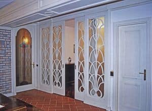 Ramage Doors, Schiebetr aus Holz und Glas, im klassischen Stil