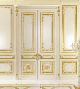 Villa d'Este lackiert, Klassische Vertfelung mit Blattgold Veredelungen fr Hotels