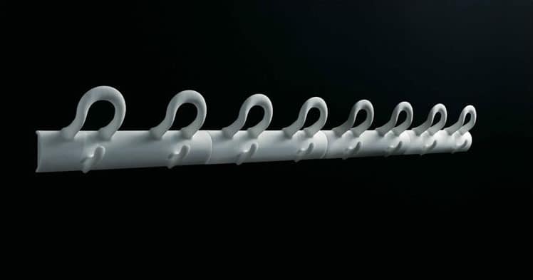 Duo wall-mounted coat-hooks, Modulare Wandgarderobe in Polymer