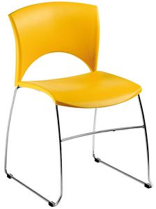 Sole, Stuhl aus Metall und Polypropylen, zum Warten und Konferenzen