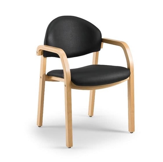 Soleil 68171, Gepolsterter Stuhl aus Holz für Warteräume, feuerfest