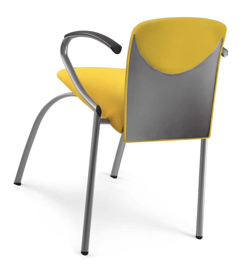 VULCAN 1288 Z, Gepolsterte stapelbarer Stuhl mit Armlehnen, in verschiedenen Farben