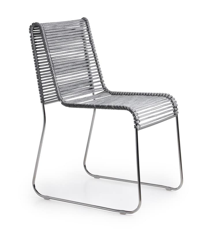 In/Out, Metallstuhl, Sitz in gewebte Seil, für innen und außen