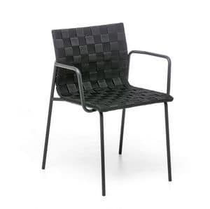 Zebra AR, Auen-Stuhl mit Armlehnen, Schale mit Polypropylenbndern gewebt