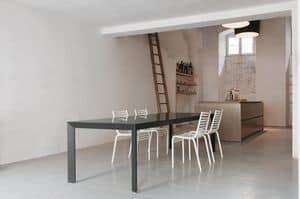 Nile, Rechteckiger Tisch fr Wohnrume geeignet , Esstisch mit Metallgestell fr zu Hause