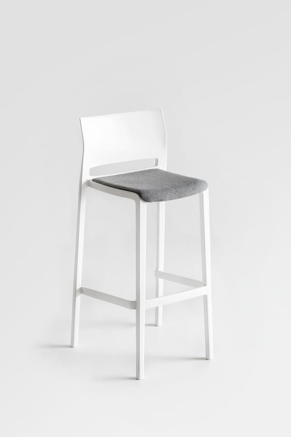 Bakhita Stool 76, Stapelbare Stuhl in Polymer, für Bars