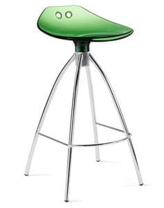 Frog, Moderne Stuhl aus Metall und Polycarbonat, feste Hhe