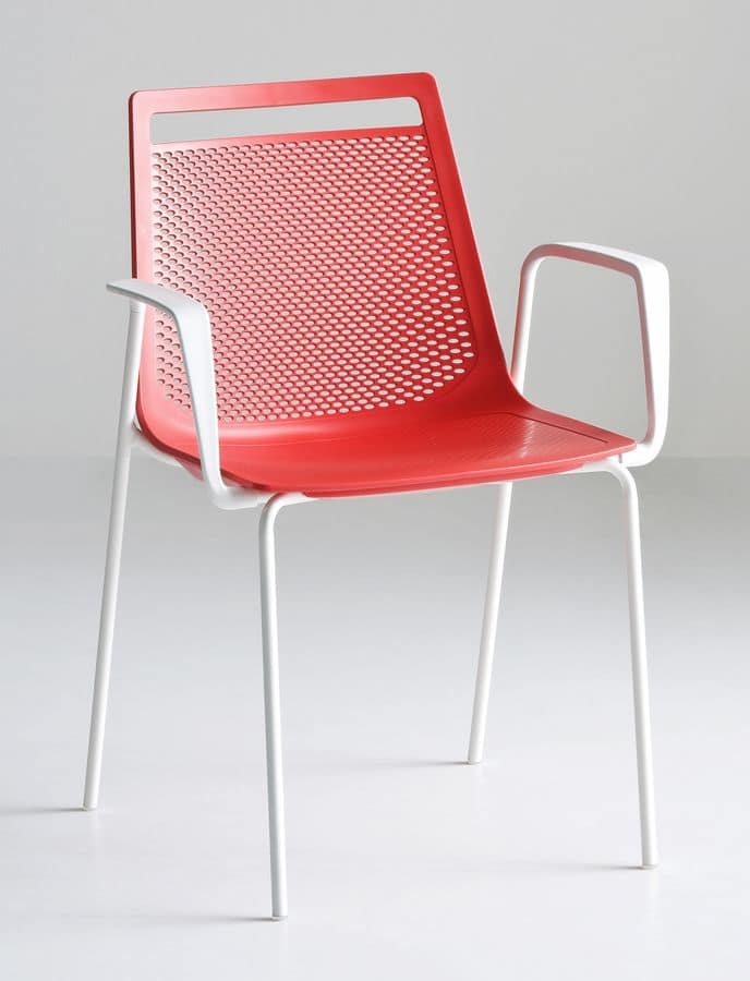 Akami TB, Stuhl mit Armlehnen, mit Beinen aus Metall und Kunststoff-Schale