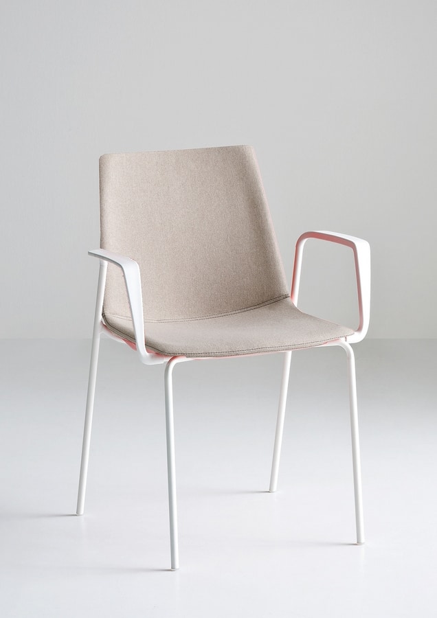 Akami TB, Stuhl mit Armlehnen, mit Beinen aus Metall und Kunststoff-Schale