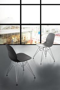 Art. 011 Eiffel, Design Stuhl aus Polypropylen mit Stab Basis