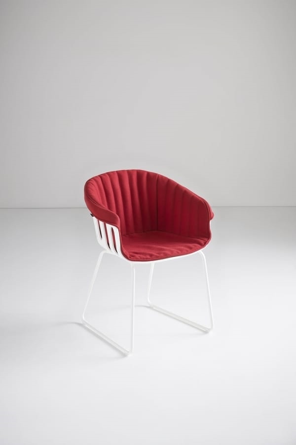 Basket Chair ST, Stuhl mit Schlittenmetallbasis, Shell-Polymer