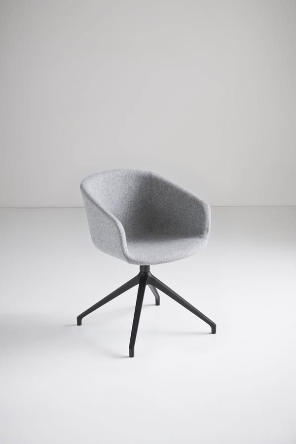 Basket Chair U, Drehstuhl mit Metallgestell, in Polymer sitzen, für das Büro