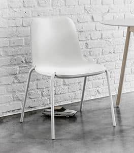Boum, Stapelbarer Stuhl aus Aluminium mit Kunststoffschale